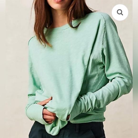 Free People Tops - Free People We The Free Arden Extra Long Mountain Green Longsleeve Top
